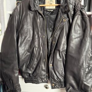 Banana Republic Black Leather Bomber Jacket
